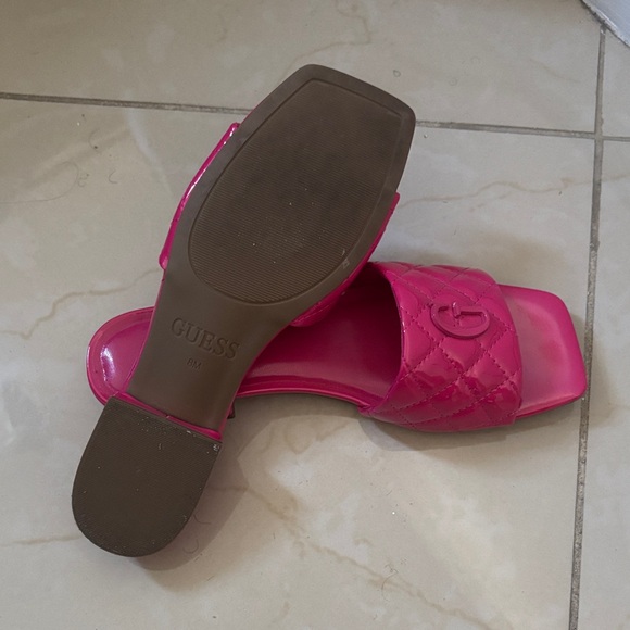 Guess Fuchsia Quilted Slide Sandals - Picture 3 of 3